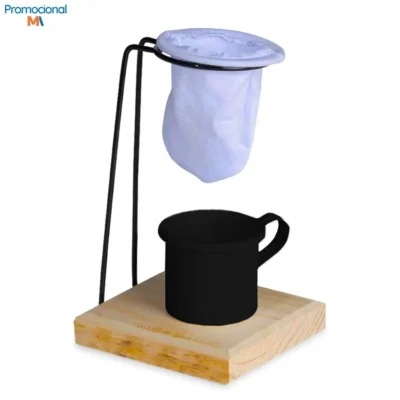 Kit Café 3 Peças com Base de Madeira - PM12