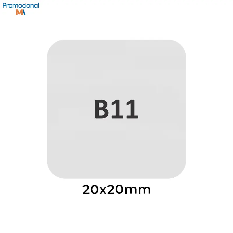Pin/Boton ou Broche de 20x20mm Níquel - B11-20x20mm