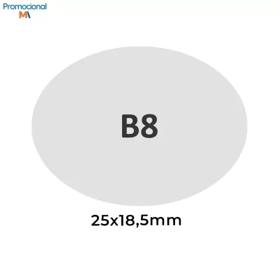 Pin/Boton ou Broche de 25x18,5mm Níquel - B8-25x18,5mm