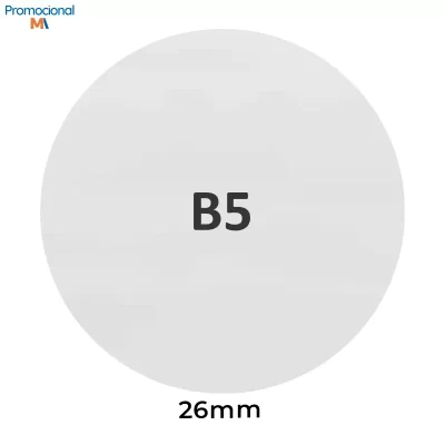 Pin/Boton ou Broche de 26mm Níquel - B5-26mm
